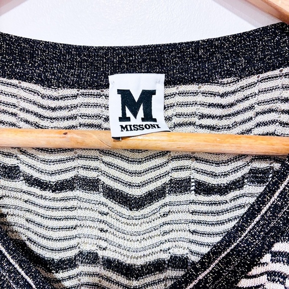 MISSONI Brown Sparkly Crochet Zigzag Dress - Picture 6 of 7